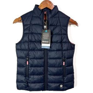Barbour FIBERDOWN Gilet Vest Girls 4‎ and Up Large Navy Blue Coastal Collection